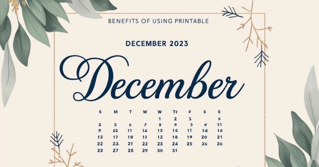 Benefits of Using printable:vhljjzbpjhc= december 2023 calendar